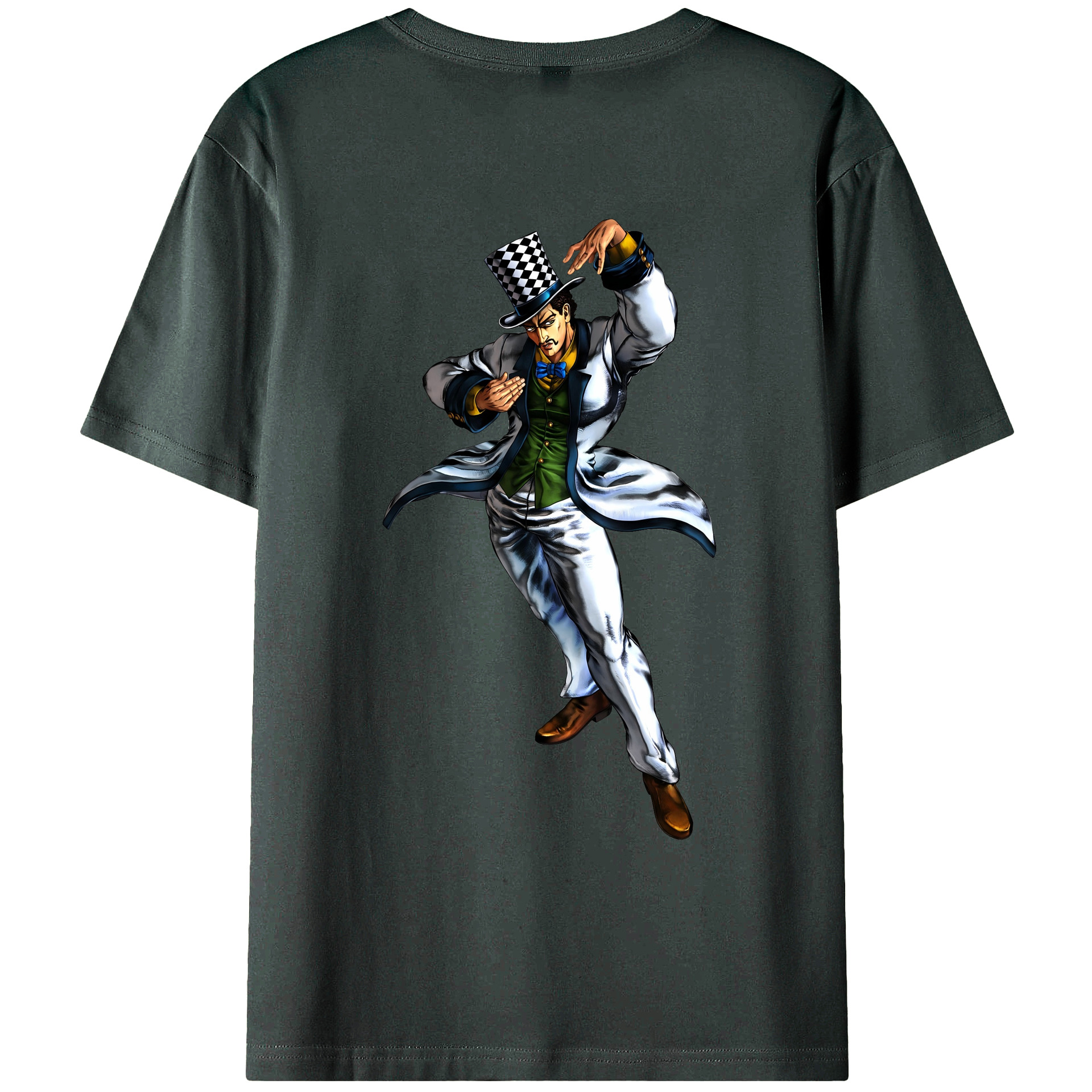 （画像用） ジョジョの奇妙な冒険 ウィル?アントニオ?ツェペリ JoJo's Bizarre Adventure Will Anthonio Zeppeli 綿100％ メンズ半袖Tシャツ（バックプリント） 通気性